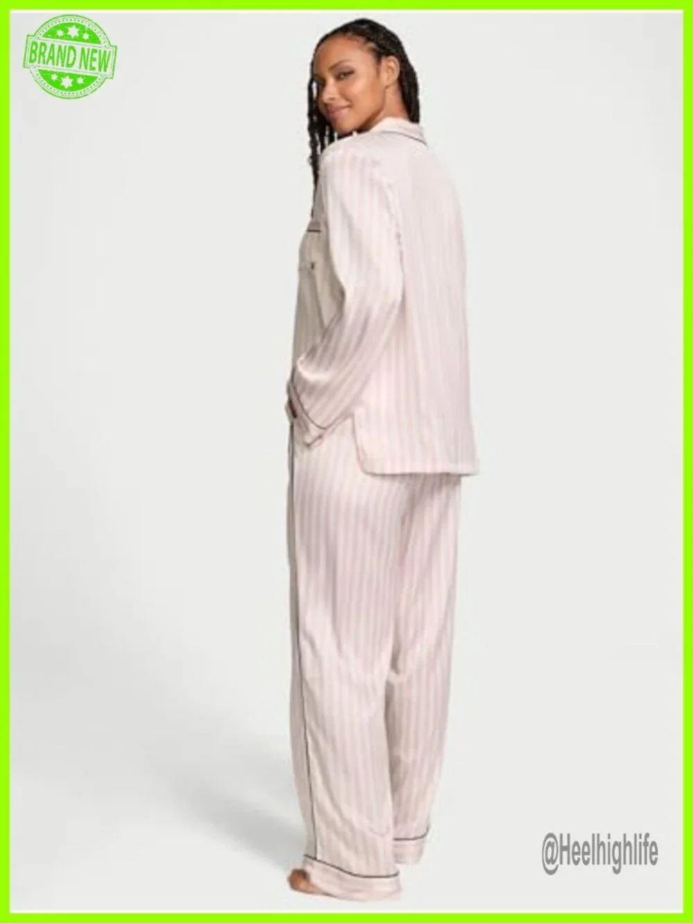 Satin Pajama Set: Long Sleeve Button Down & Pants, Sleepwear